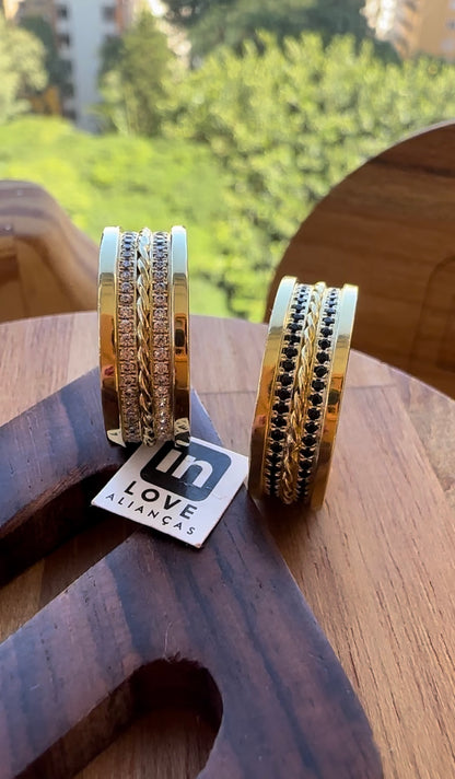 Alianças de Casamento em Ouro 18k - Modelo Desejo | 7mm | 12x R$1.028,33