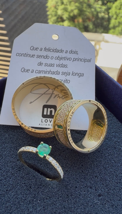 Par de Alianças em Ouro 18k - Modelo Fidelidade Duo | 10mm | 12x R$2.599.