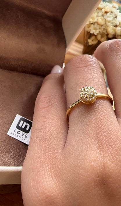Anel Solitário Promessas  em Ouro 18k - 12x R$149,91