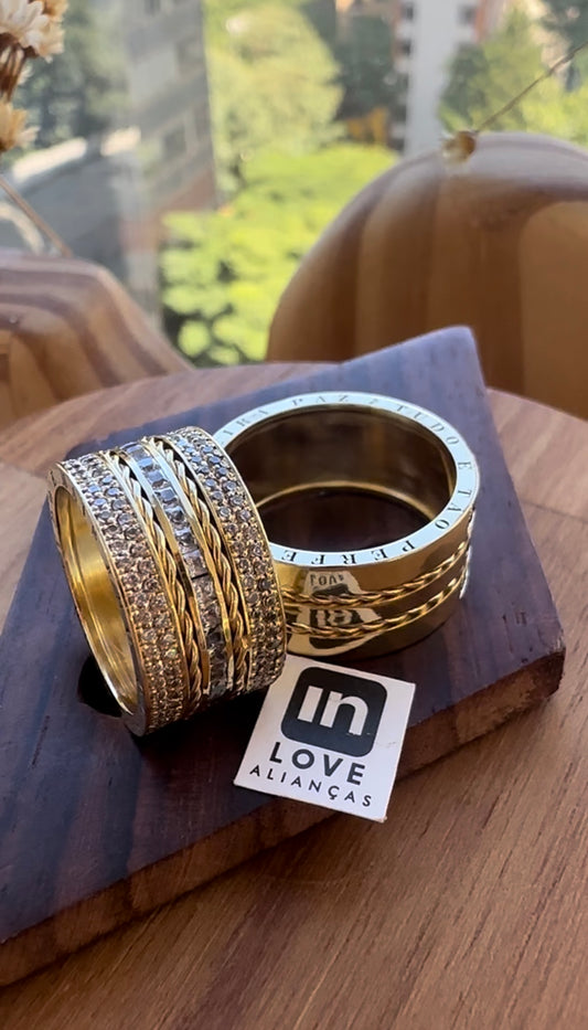 Alianças de Casamento em Ouro 18k - Modelo Ainda Bem | 10mm | 12x R$1.890