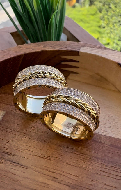 Alianças de Casamento em Ouro 18k - Modelo Eternity Duo | 10mm | 12x R$2.056,66