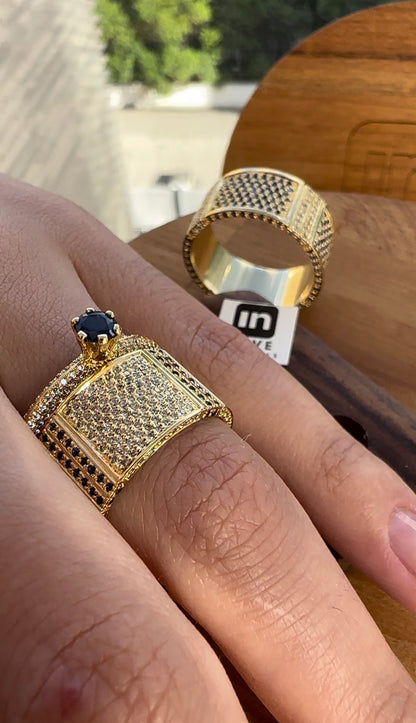 Par de Alianças + Anel em Ouro 18k | Kit Eu Amo Você | 12x 2.499,00