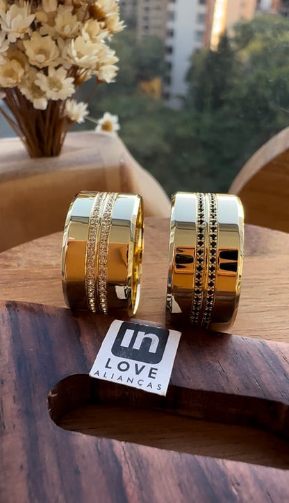 Alianças de Casamento em Ouro 18k - Modelo Meu Sorriso | 10mm | 12x R$833,00