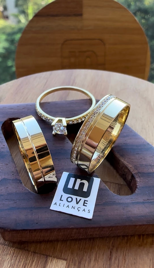 Alianças de Casamento em Ouro 18k - Modelo Eternamente | 5mm | 12x R$333
