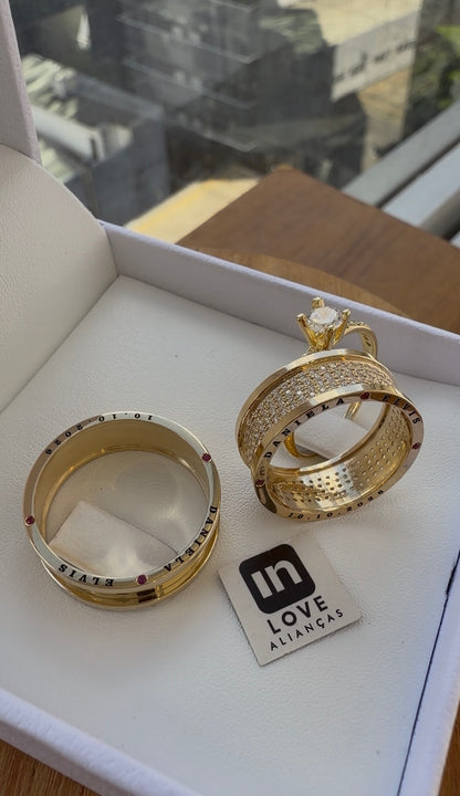 Par de Alianças em Ouro 18k - Modelo Intense | 7mm | 12x R$999.
