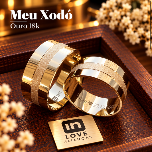 Par de Alianças em Ouro 18k - Modelo Meu Xodó | 9mm | 12x R$866.