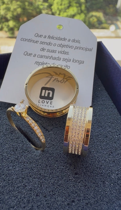 Par de Alianças em Ouro 18k - Modelo Intense | 8mm | 12x R$1.199.