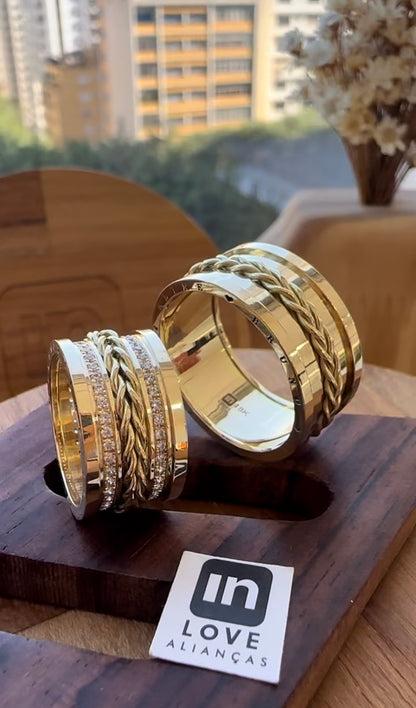 Alianças de Casamento em Ouro 18k - Modelo Nosso Santo Bateu| 10mm | 12x R$1.582,5