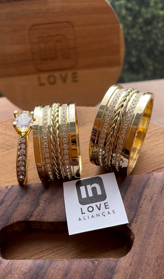 Par de Alianças em Ouro 18k - Modelo Nosso Santo Bateu | 10mm | 12x R$1.899.