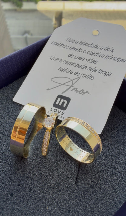 Par de Alianças em Ouro 18k - Modelo Eternamente | 5mm | 12x R$433