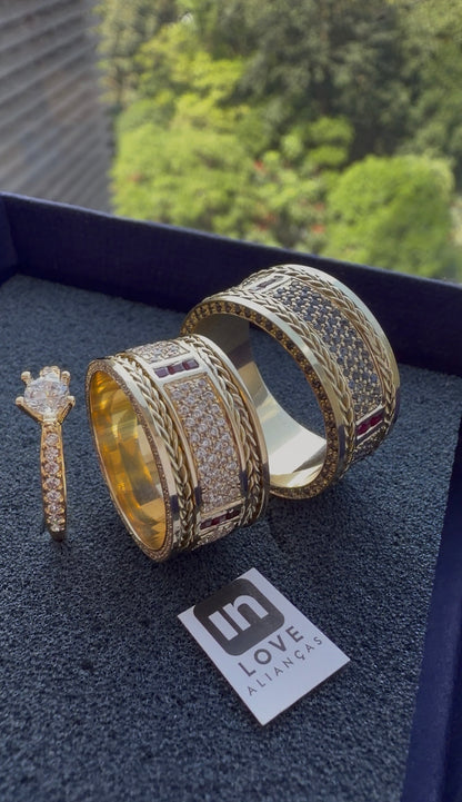Par de Alianças em Ouro 18k - Modelo Fidelidade Duo | 10mm | 12x R$2.599.