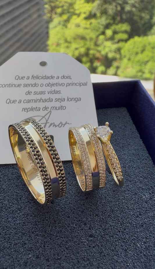 Par de Alianças em Ouro 18k - Modelo Melhor Fase | 6mm | 12x R$649
