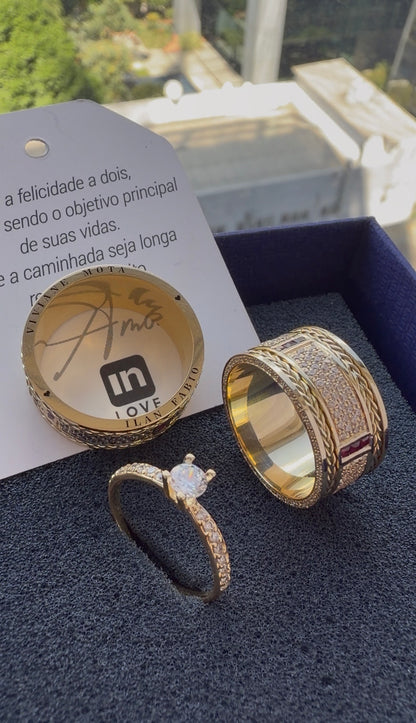 Par de Alianças em Ouro 18k - Modelo Fidelidade Duo | 10mm | 12x R$2.599.