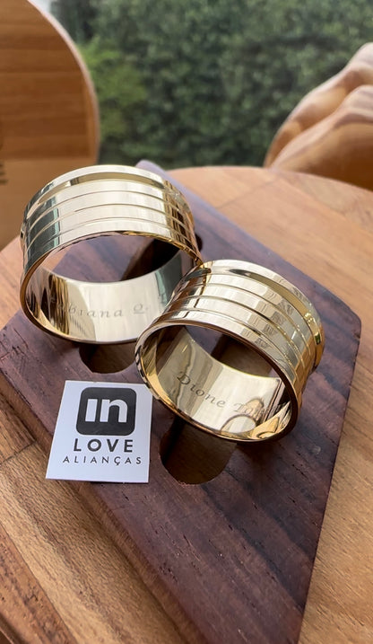 Alianças de Casamento em Ouro 18k - Modelo Favorite | 10mm | 12x R$899