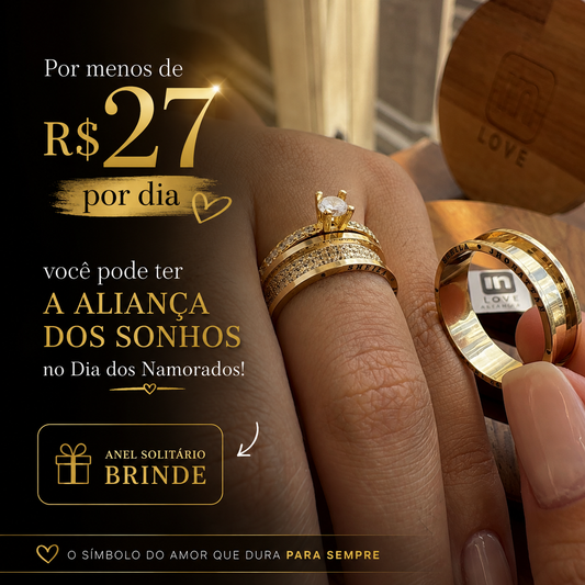 Par de Alianças em Ouro 18k - Modelo Intense | 6mm | 12x R$799