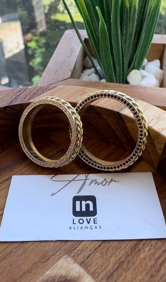 Alianças de Casamento em Ouro 18k - Modelo Talismã | 5mm | 12x R$890