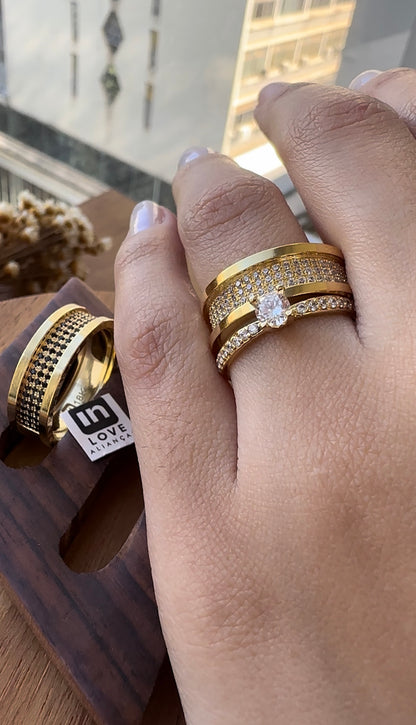 Alianças de Casamento em Ouro 18k - Modelo Declarações | 7mm | 12x R$999