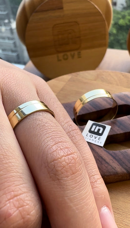 Alianças de Casamento em Ouro 18k - Modelo Amor Maior | 5mm | 12x R$249