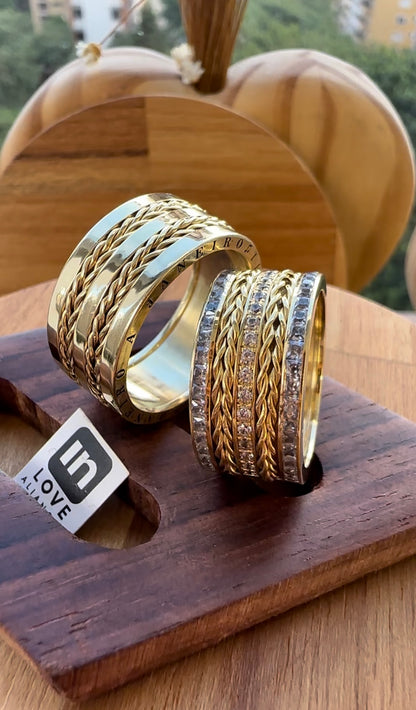 Alianças de Casamento em Ouro 18k - Modelo Paixão | 10mm | 12x R$2.066,66