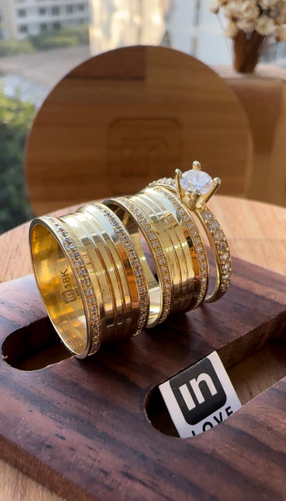 Alianças de Casamento em Ouro 18k - Modelo Paraíso | 8mm | 12x R$666
