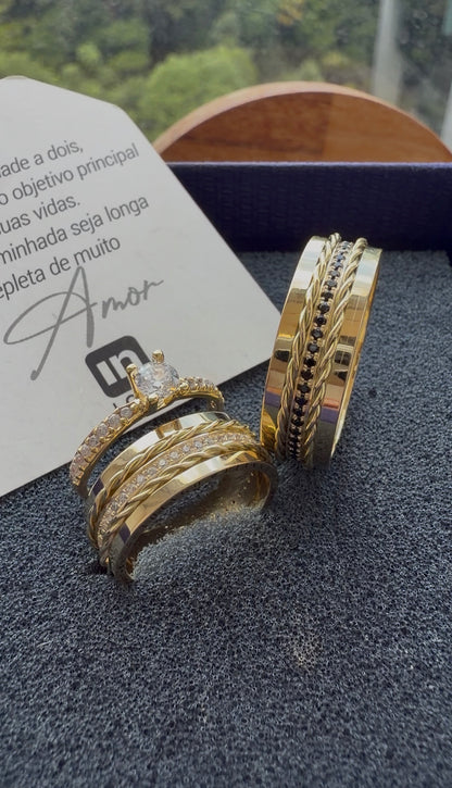 Par de Alianças em Ouro 18k - Modelo Bem que se quis | 7mm | 12x R$999.