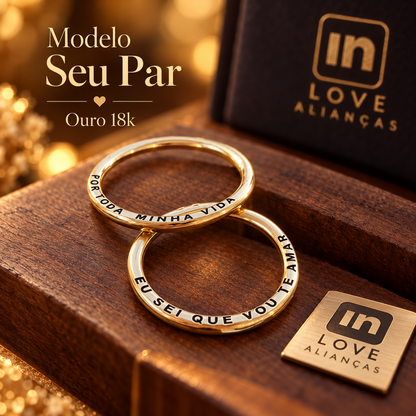 Par de Alianças em Ouro 18k - Modelo Seu Par | 2mm | 12x R$649