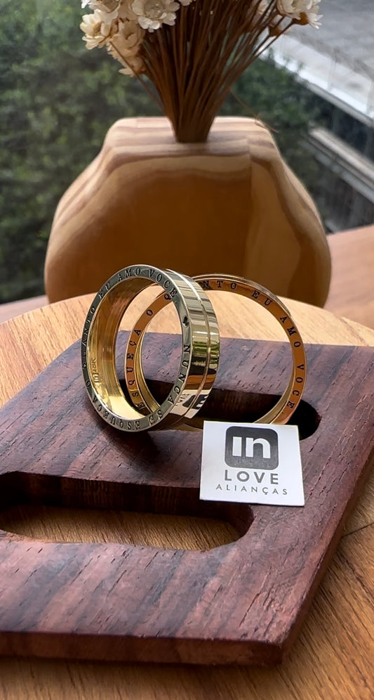 Alianças de Casamento em Ouro 18k - Modelo Afago | 5mm | 12x R$582.5