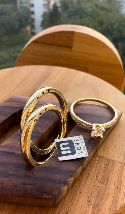 Alianças de Casamento em Ouro 18k - Modelo Seu Par | 3mm | 12x R$941,66