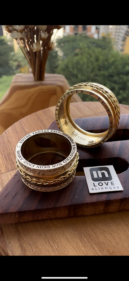 Alianças de Casamento em Ouro 18k - Modelo Sonho Meu | 10mm | 12x R$1.890