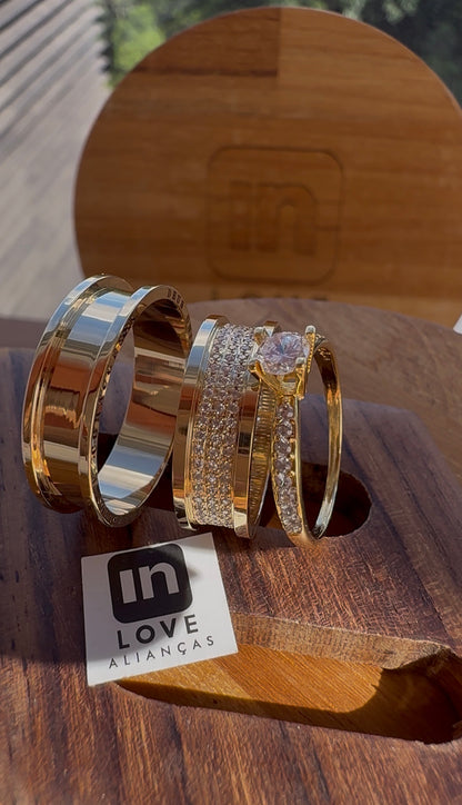 Par de Alianças em Ouro 18k - Modelo Intense | 6mm | 12x R$799