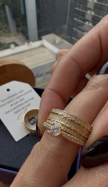 Par de Alianças em Ouro 18k - Modelo Pétalas | 7mm | 12x R$975