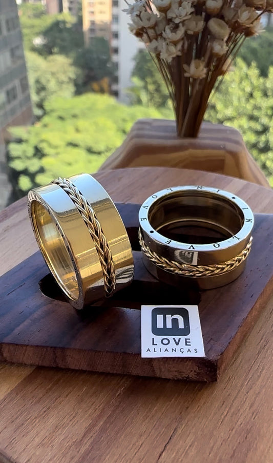 Alianças de Casamento em Ouro 18k - Modelo Eternizar | 10mm | 12x R$1.598,33