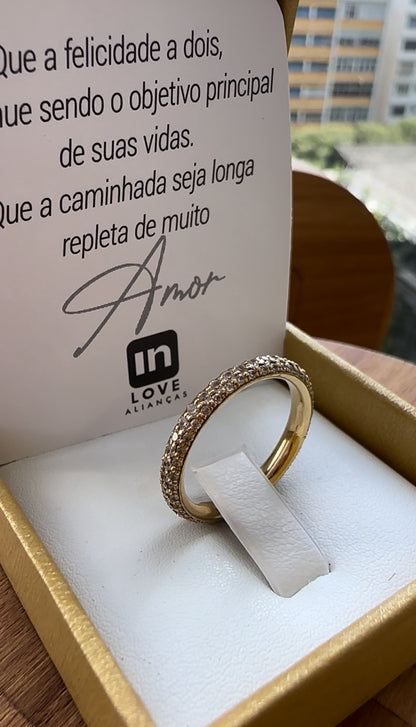 Anel Aparador Romântico em Ouro 18k - 12x R$290,83