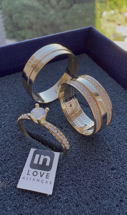 Par de Alianças em Ouro 18k - Modelo Perfeição | 7mm | 12x R$866