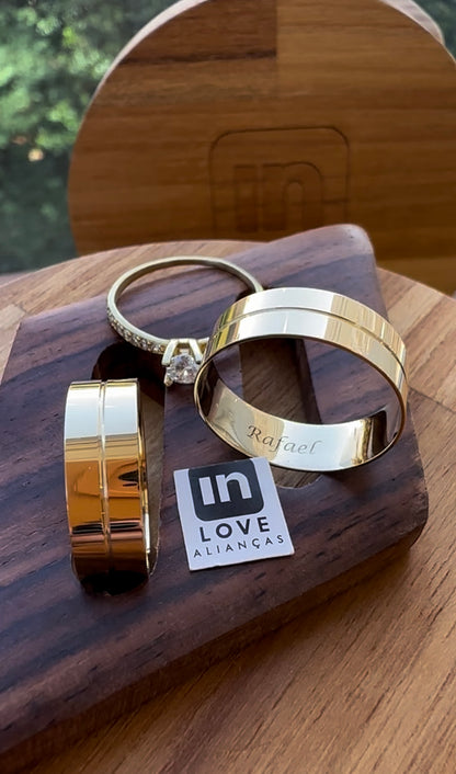 Alianças de Casamento em Ouro 18k - Modelo Minha Alegria | 6mm | 12x R$333