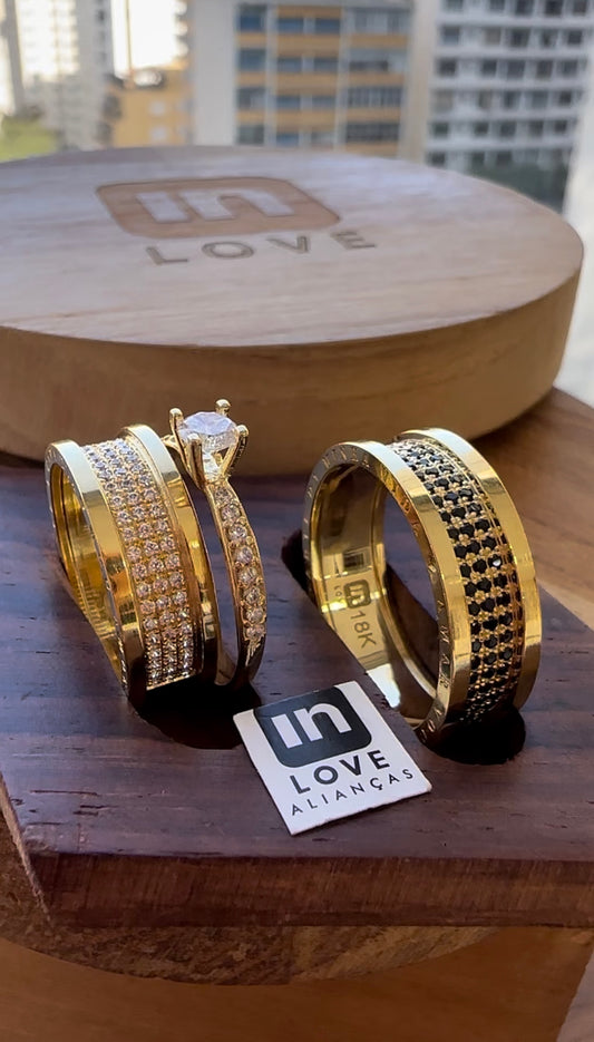 Alianças de Casamento em Ouro 18k - Modelo Declarações | 7mm | 12x R$999
