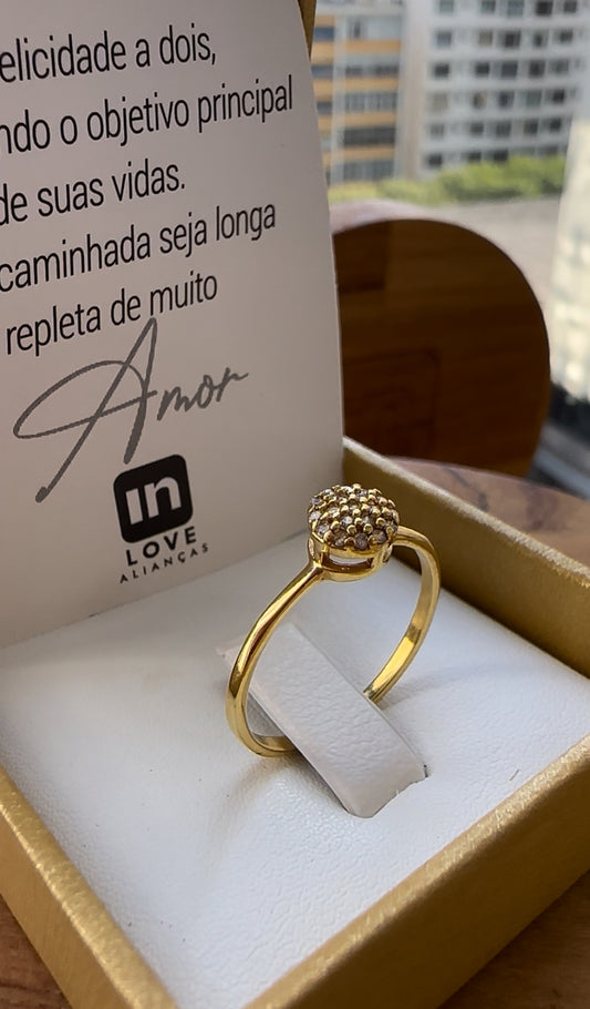 Anel Solitário Promessas  em Ouro 18k - 12x R$149,91