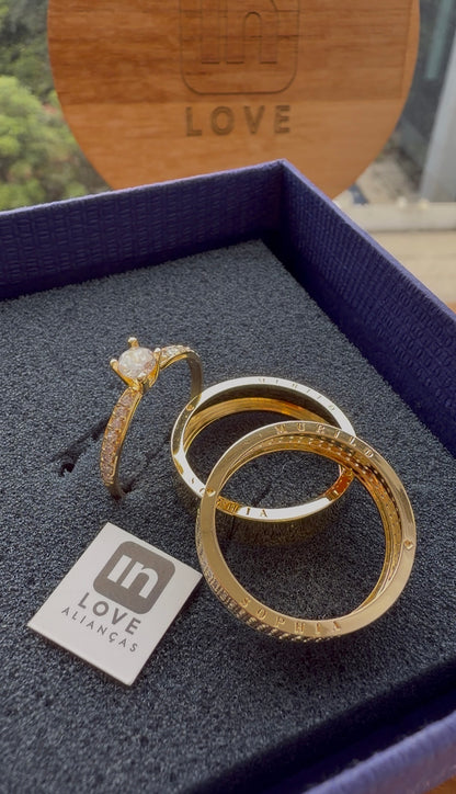 Par de Alianças em Ouro 18k - Modelo Cupido | 5mm | 12x R$758