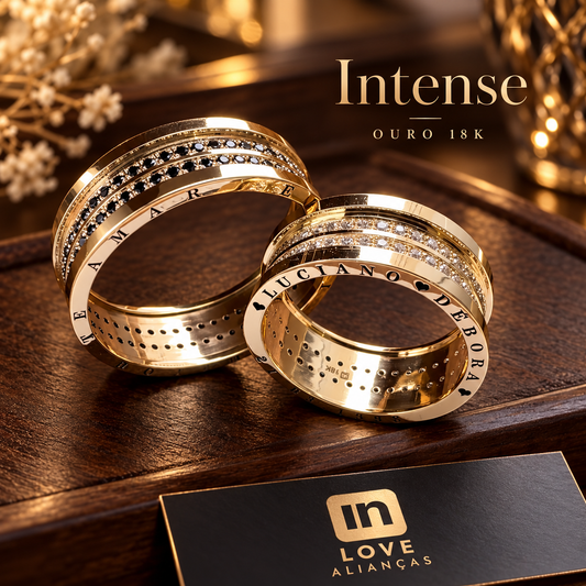 Par de Alianças em Ouro 18k - Modelo Intense | 7mm | 12x R$1.083.