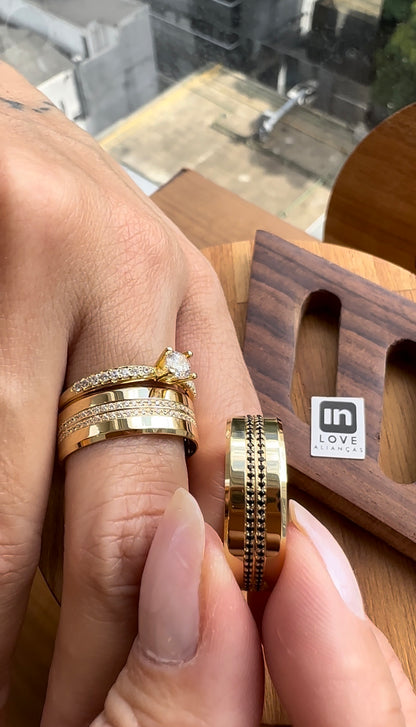 Par de Alianças em Ouro 18k - Modelo Meu Sorriso | 7mm | 12x R$699