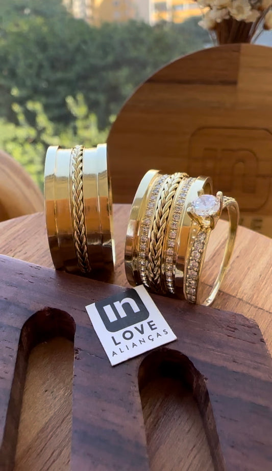 Alianças de Casamento em Ouro 18k - Modelo Nosso Santo Bateu | 9mm | 12x R$1.048.33