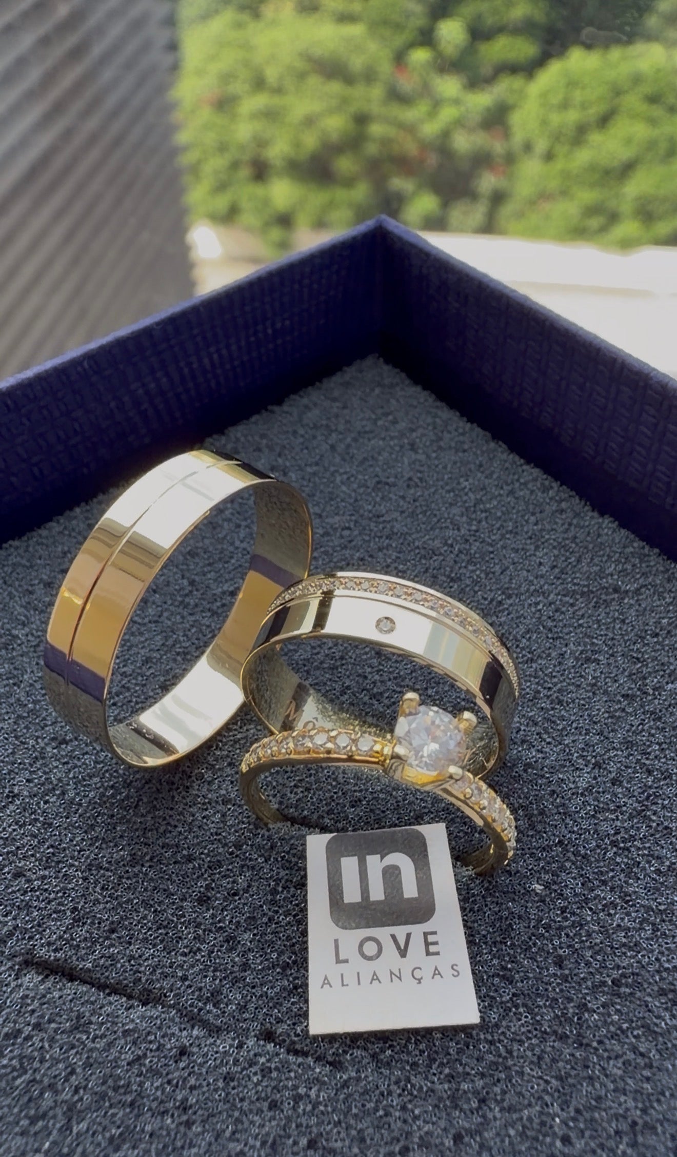 Par de Alianças em Ouro 18k - Modelo Minha Razão | 5mm | 12x R$433