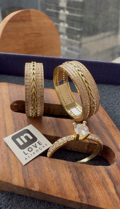 Par de Alianças em Ouro 18k - Modelo Eternity | 6mm |12x R$799