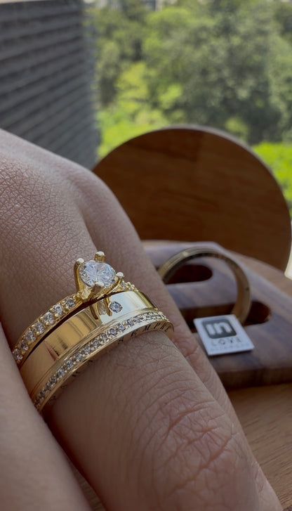 Par de Alianças em Ouro 18k - Modelo Lírios | 5mm | 12x R$758