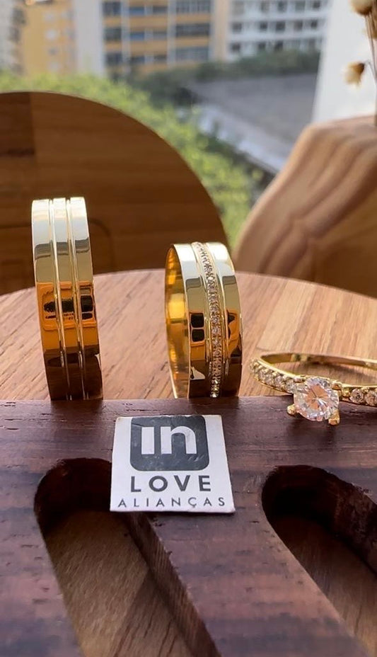 Alianças de Casamento em Ouro 18k - Modelo Mimosinha | 5mm | 12x R$333