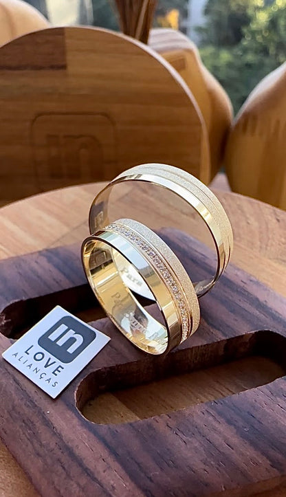 Alianças de Casamento em Ouro 18k - Modelo Amor Eterno | 5mm | 12x R$332.5