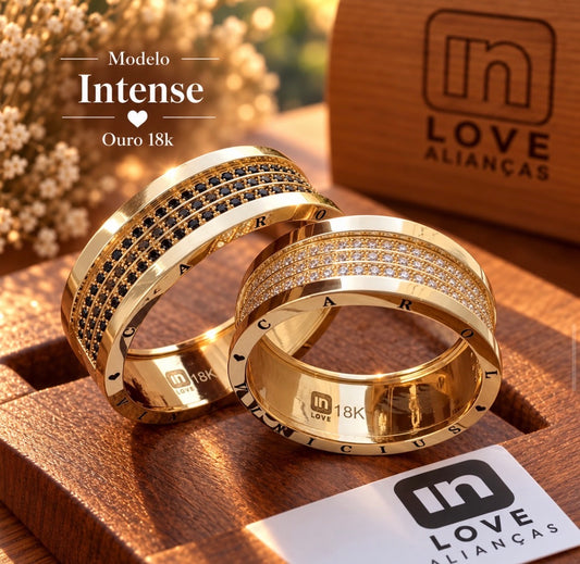 Par de Alianças em Ouro 18k - Modelo Intense | 7mm | 12x R$1.199.