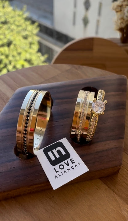 Alianças de Casamento em Ouro 18k - Modelo Mimosinha Duo | 5mm | 12x R$499