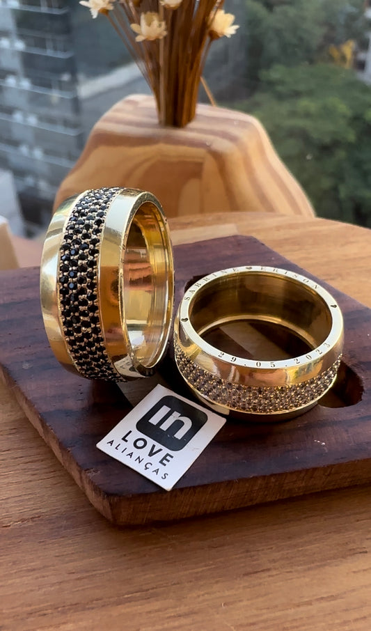 Alianças de Casamento em Ouro 18k - Modelo Sonho | 9mm | 12x R$1.833