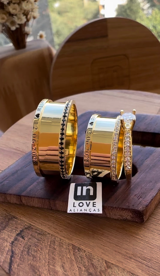 Alianças de Casamento em Ouro 18k - Modelo Amar Você | 9mm | 12x R$999.16